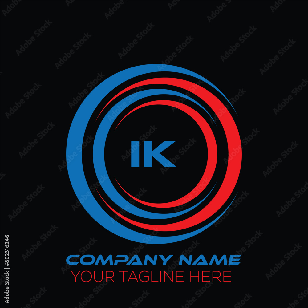 IK letter logo creative design. IK unique design. IK letter logo design on black background. IK letter logo creative design. IK unique design. IK letter logo design on black background.