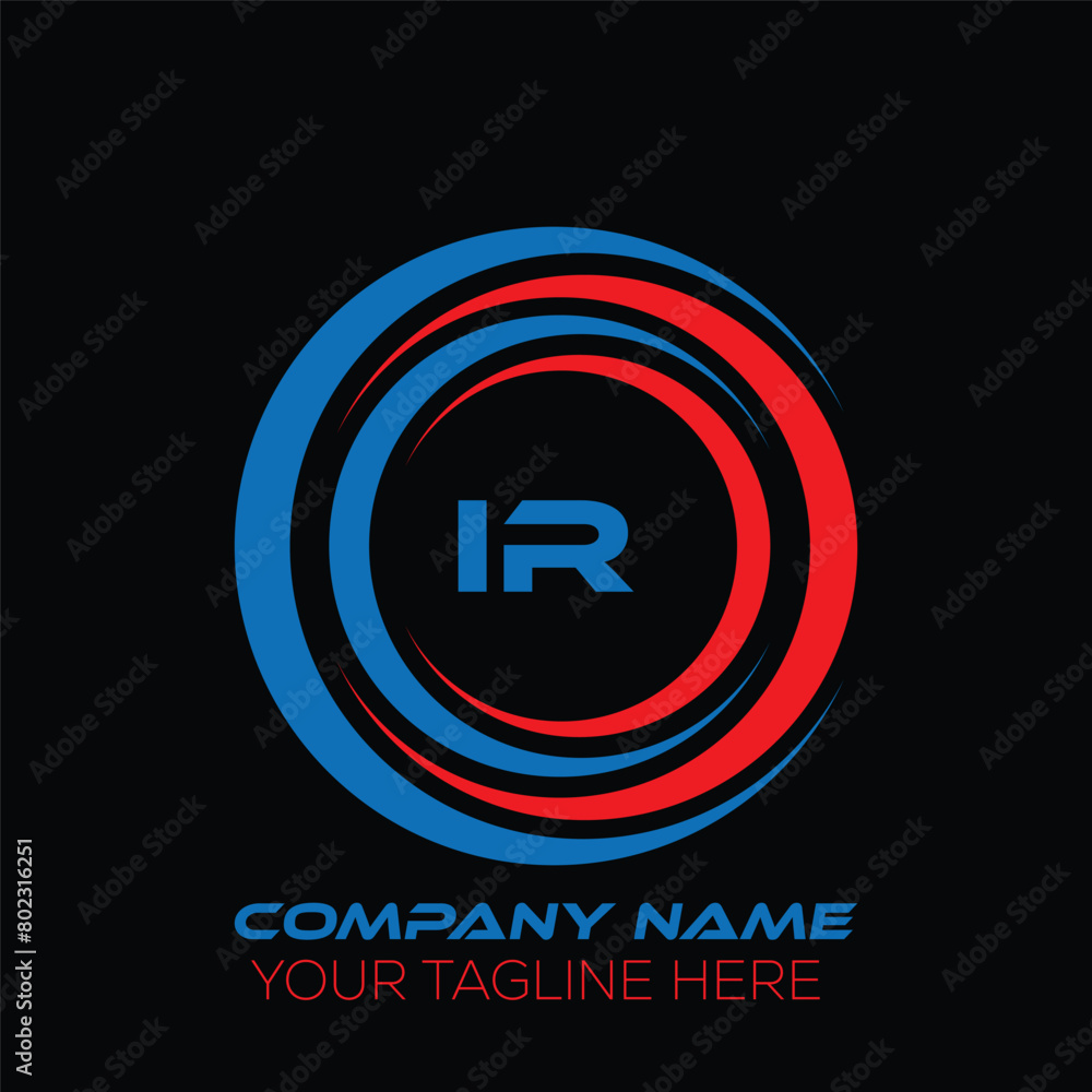 IR letter logo creative design. IR unique design. IR letter logo design on black background. IR letter logo creative design. IR unique design. IR letter logo design on black background.