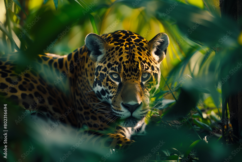 Fototapeta premium A leopard in the thicket