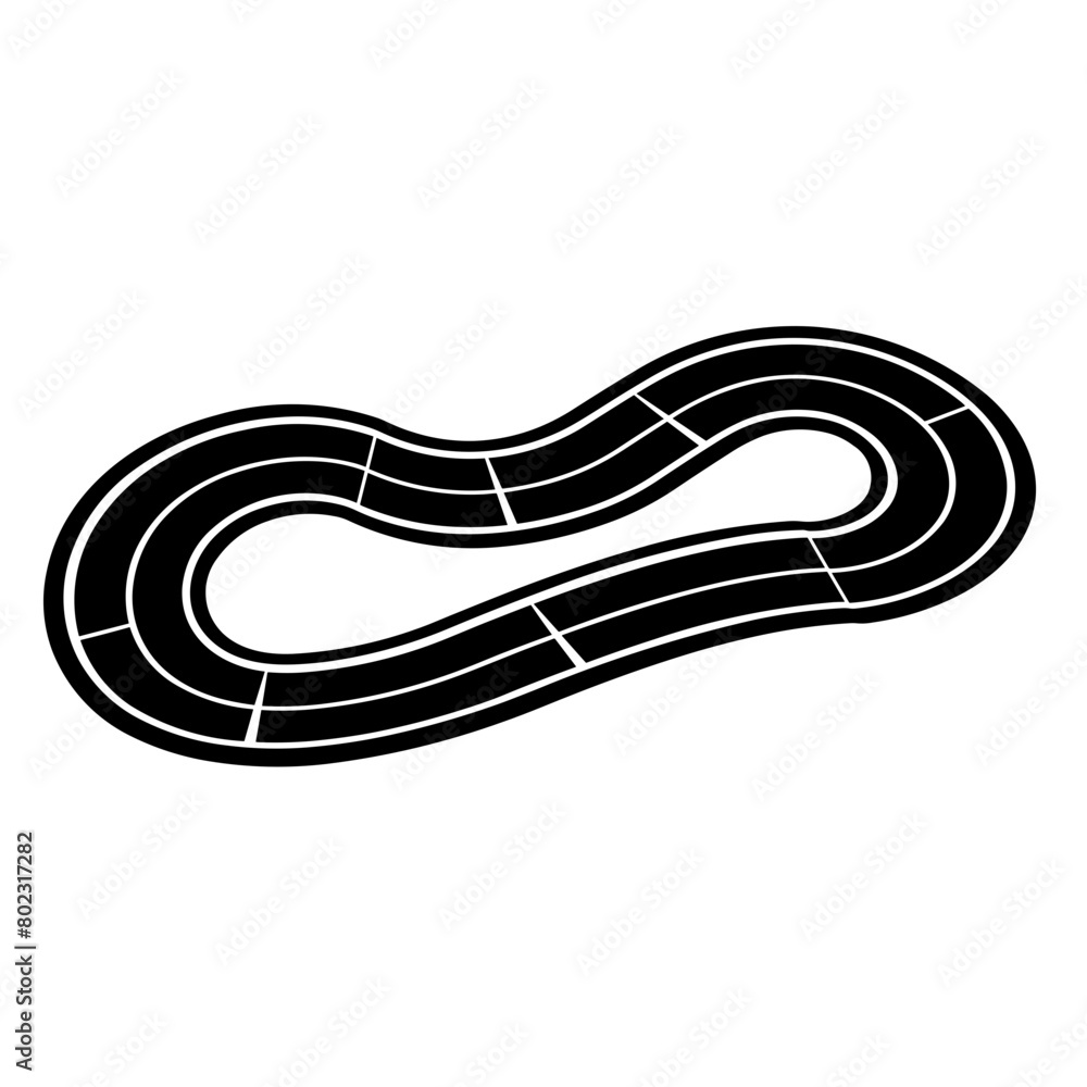 Simple race track flat icon. Simple race track flat icon.