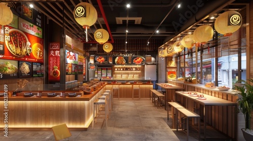 Vibrant D Rendering of an Authentic Ramen Shop A Culinary Journey into Japanese Tradition © Sittichok