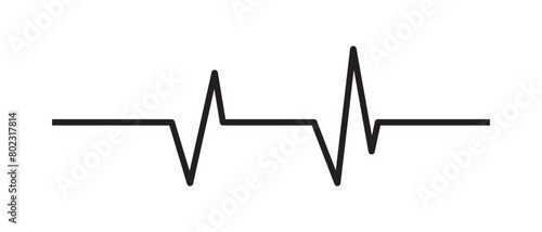 Heart beat line icon. EKG heart beat line, vector. Cardiogram line icon, sign. Heart pulse silhouette, icon, symbol. Heartbeat pulse vector. 