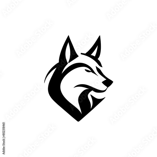 simple clean minimal creative bold geometric westie dog logo, vector illustration flat 2