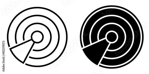 ofvs592 OutlineFilledVectorSign ofvs - radar screen vector icon . isolated transparent . black outline filled version . AI 10 / EPS 10 . g11935