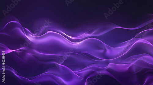 Purple Waves on Dark Background. Generative AI.