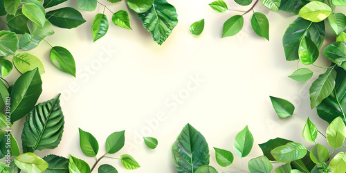 Nice green leaf background leave,Nature of green leaf greenery,White background topped with lots of green leaf graphic resource,Frame of green leaves on a white background lay flat .

