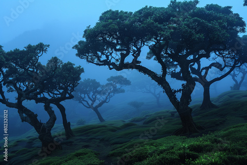 rainforest shadows at dusk