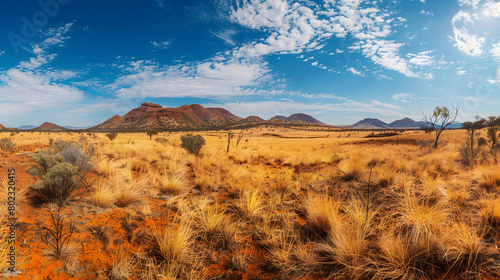 Panoramic landscape of West Texas desert.