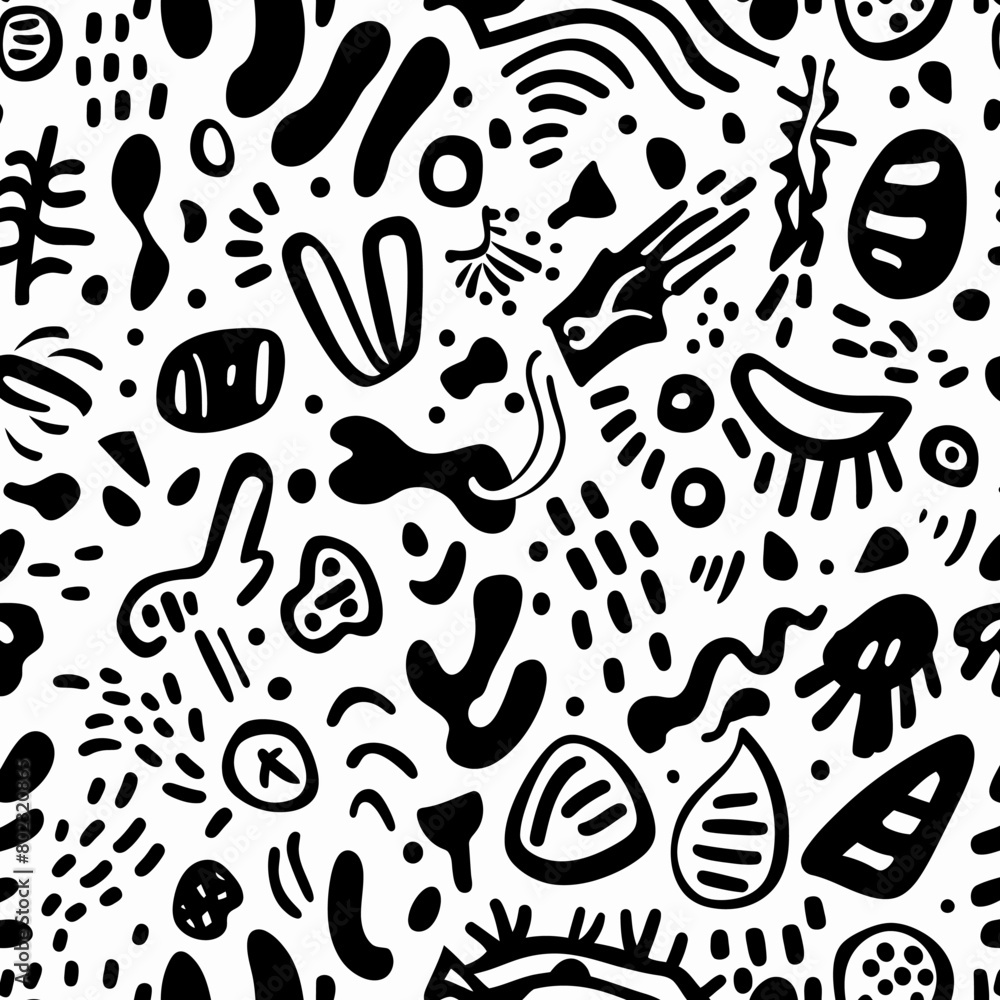 Black & white craft e art doodle vector pattern flat simple design Black & white craft e art doodle vector pattern flat simple design