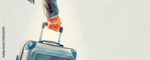Businessman holding suitcase.