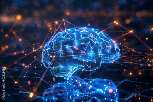 3d artificial intelligence brain internet networking