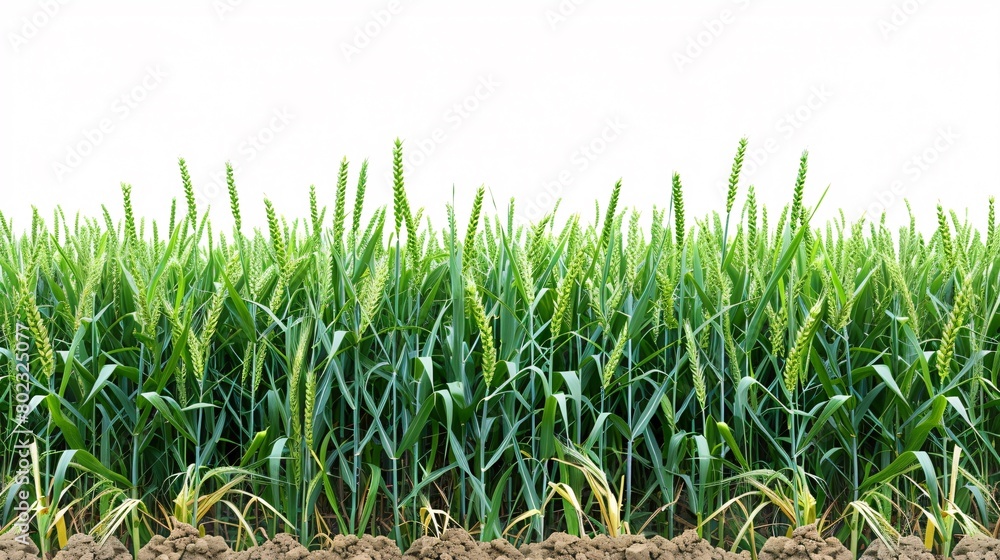 Fototapeta premium A field of green grass with a white background
