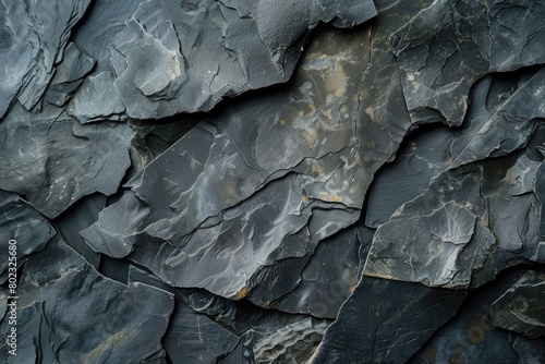 Closeup of a stack of dark Bedrock rocks, resembling an automotive tire pattern