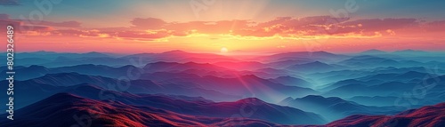 Clear sky with vibrant colors at sunset suitable for serene background images © KN Studio