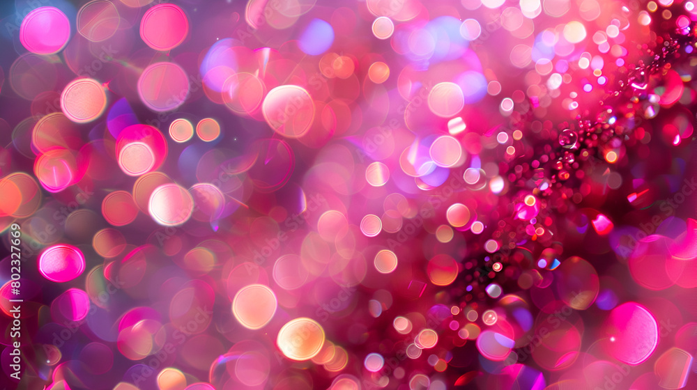 abstract magic bokeh background with glittering stars ,vivid bokeh in soft color style for background ,Abstract blurred red color for background, Blur festival lights outdoor and pink bubble