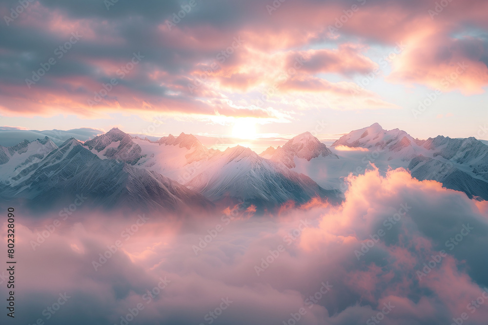 Obraz premium sunrise over the mountains