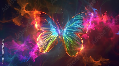 A mesmerizing aura of a butterfly, showcasing a spectrum of colors © Color Crafts