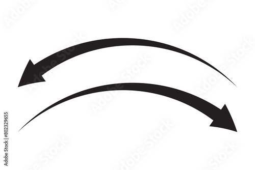  Black horizontal double arrow. Long arrows icon set. right and left black long arrows . Vector illustration.