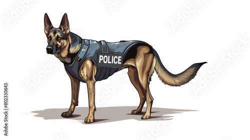 Vector illustration of police dog