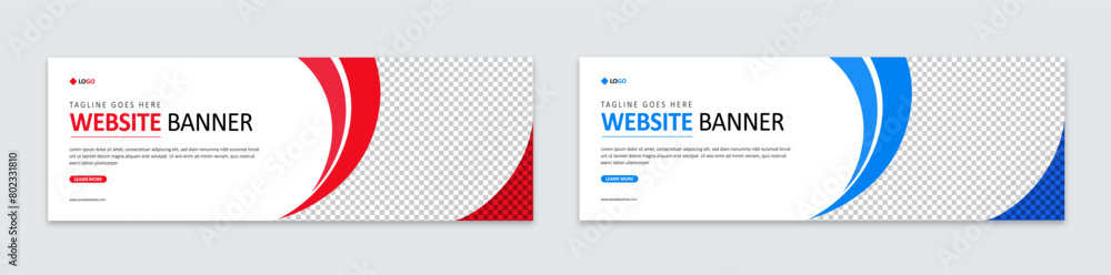 Obraz premium Horizontal web banner design template. Corporate business banner design, Editable advertising banner template for digital marketing
