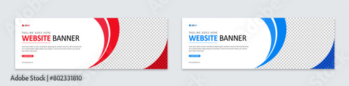 Horizontal web banner design template. Corporate business banner design, Editable advertising banner template for digital marketing