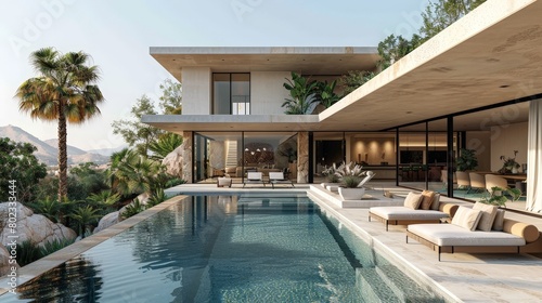 Modern luxury villa with pool and amazing mountain views © Cheetose
