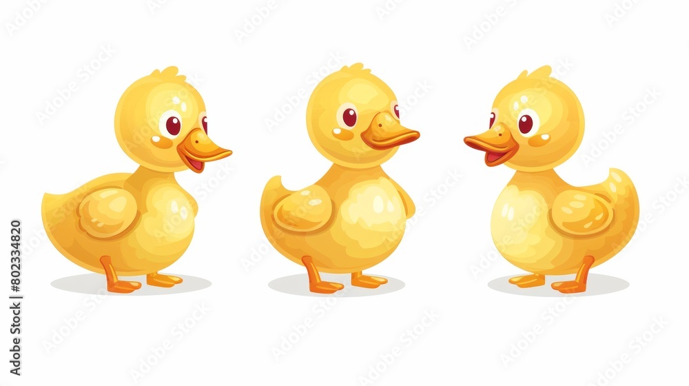 Duck. Flat vector illustration of cute animal. Baby nursery art.