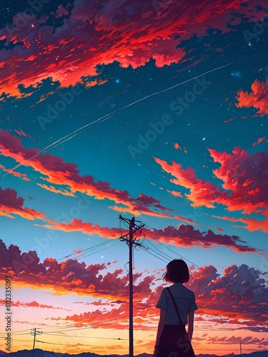 silhouette of a person on the sunset