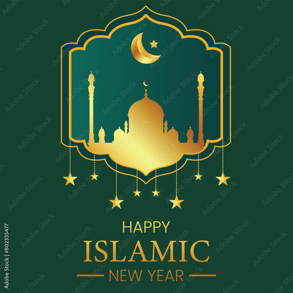 islamic new year post design vector file