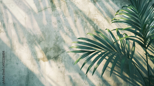 Modern Minimal Tropical Palm Shadow Play - Summer Backdrop