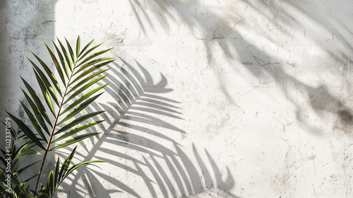 Modern Minimal Tropical Palm Shadow Play - Summer Backdrop