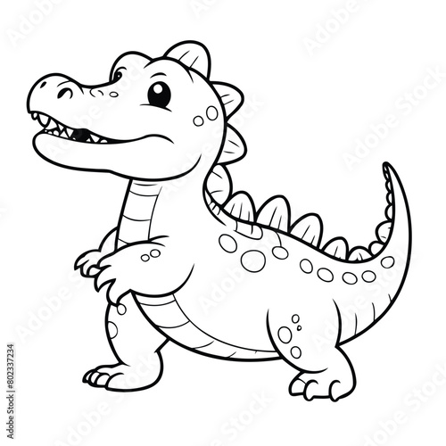 Adorable crocodile drawing for toddlers book.eps