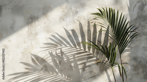 Modern Minimal Tropical Palm Shadow Play - Summer Backdrop