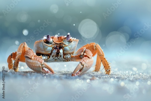 Beautiful lovely crab in the sand with morning dew © Preb Creations