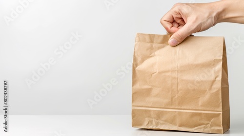 Hand Holding a Paper Bag photo