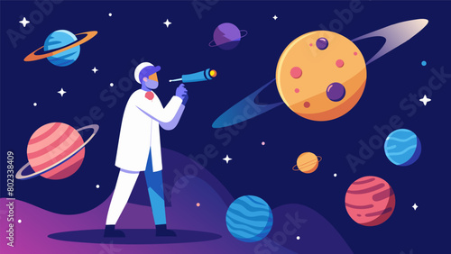 A neurodivergent astronomer discovers a new exoplanet and develops a od for detecting Earthlike planets in other solar systems.. Vector illustration