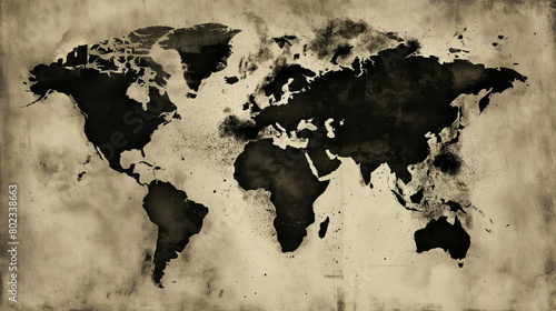 World map made in grunge style