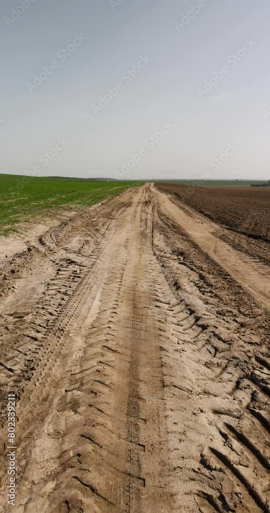 sandy road in a field with green grass, bad road for cars in the field sandy road in a field with green grass, bad road for cars in the field