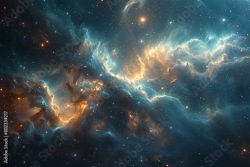 Abstract space background with nebula, stars and galaxies,  Elements of this image furnished by NASA photo