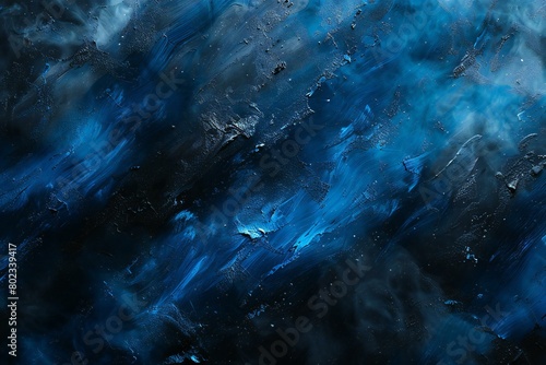 Blue abstract background of acrylic paint on canvas, Texture of oil paint © Quan