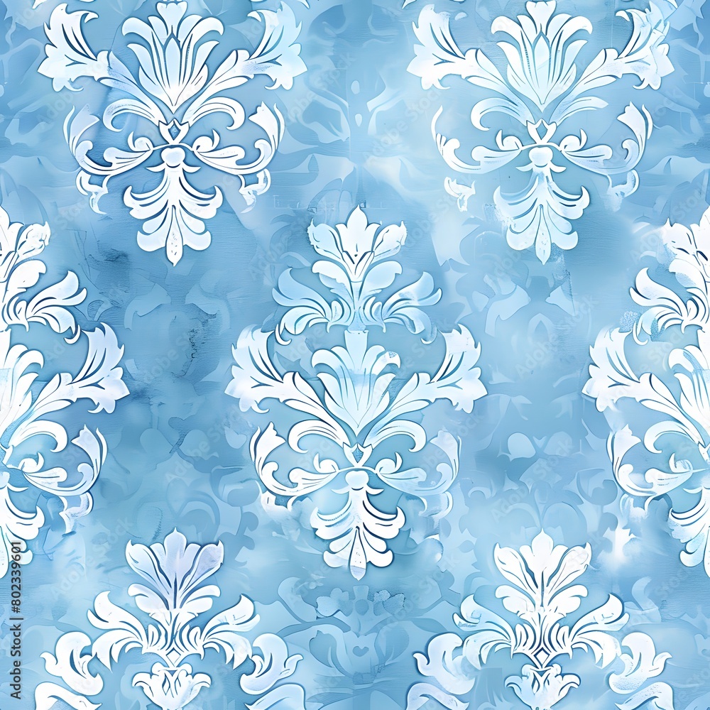 watercolor, light blue damask seamless pattern watercolor, light blue damask seamless pattern