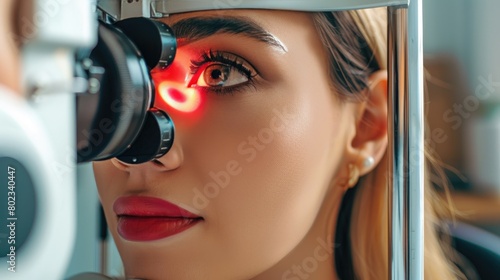 Ophthalmologist Examining Patient's Retina with Ophthalmoscope