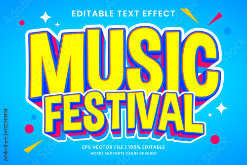 Music festival editable text effect retro and vintage style