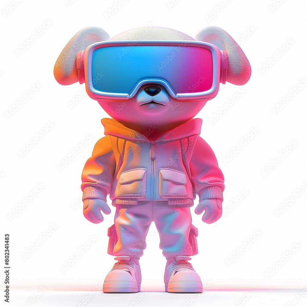 Colorful Animated Dog Character in Sunglasses Colorful Animated Dog Character in Sunglasses
