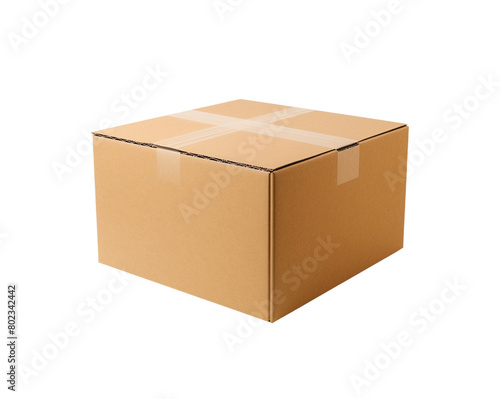 cardboard box for mockup isolated transparent background