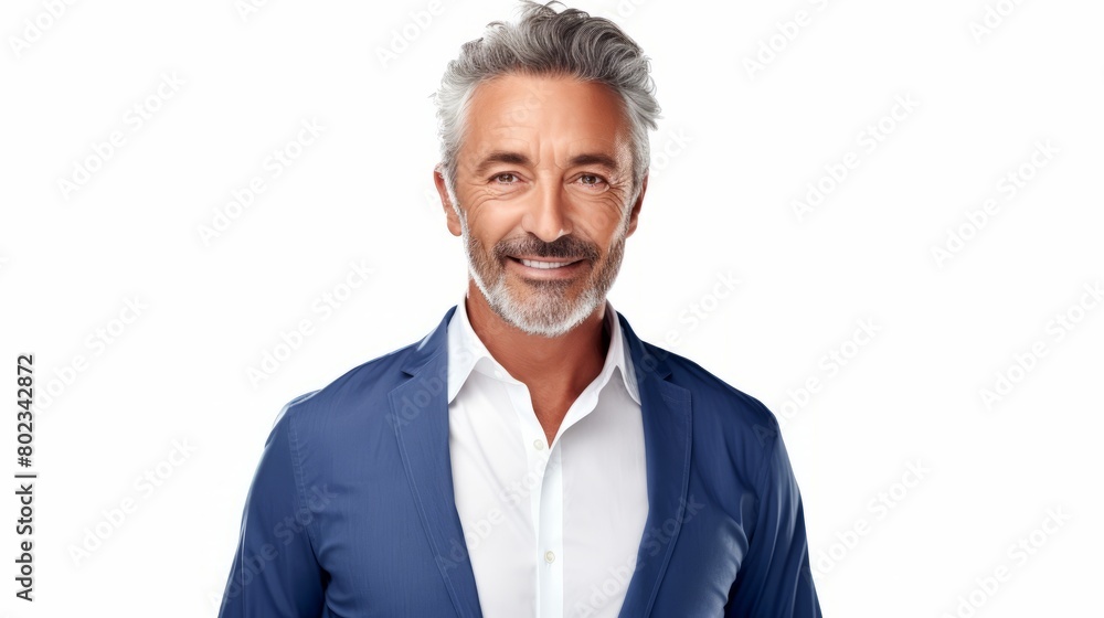 portrait of smiling and friendly looking middle aged attractive businessman portrait of smiling and friendly looking middle aged attractive businessman
