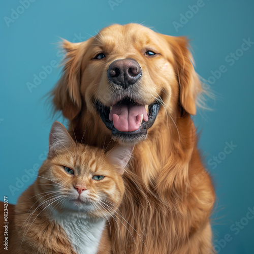 Photos of very cute Happy and Joyful dogs and cats against a visually soothing backdrop.