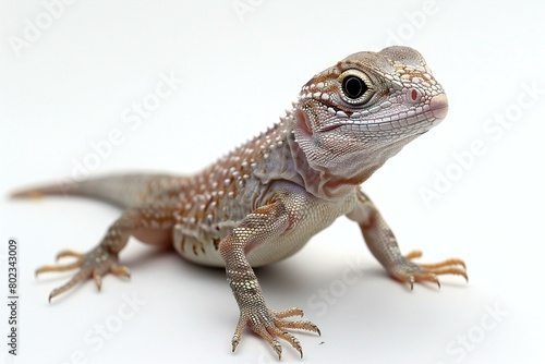Lizard on a white background, close-up, isolate