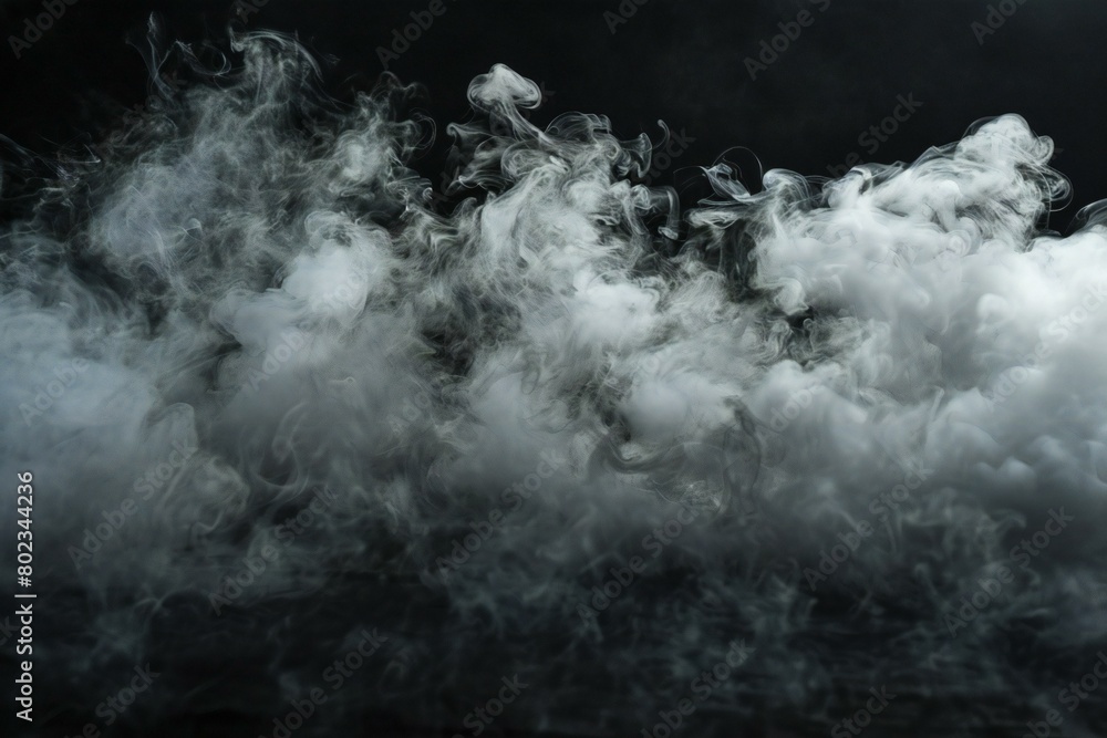 Abstract smoke moves on a black background,  Design element,  Abstract texture