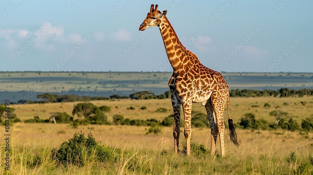 Obraz premium Giraffe in masai mara in wildlife